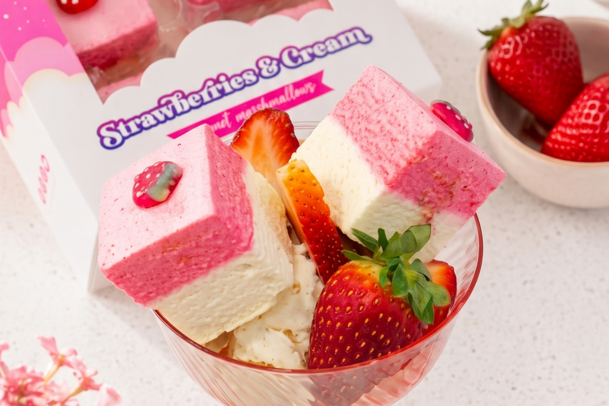 Strawberries & Cream Marshmallow Sundae: a five-minute spring dessert