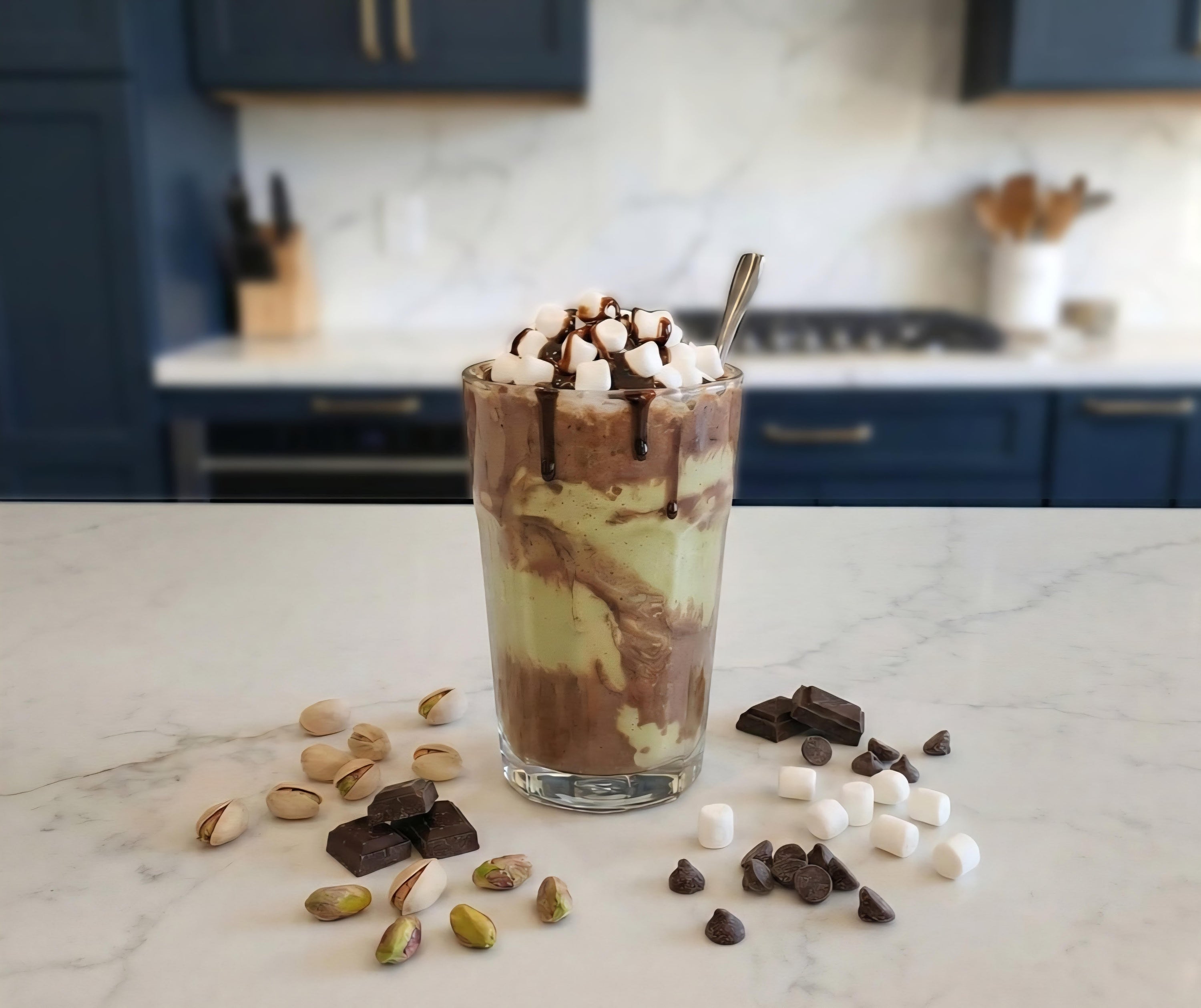 Pistachio Chocolate Iced Frappé