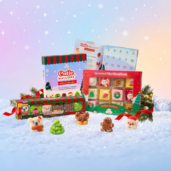 Cloud Theory Christmas Collection 2026: Cutie Mallows Christmas Train, 3 pc Sleeve and Marshmallow Advent Calendar
