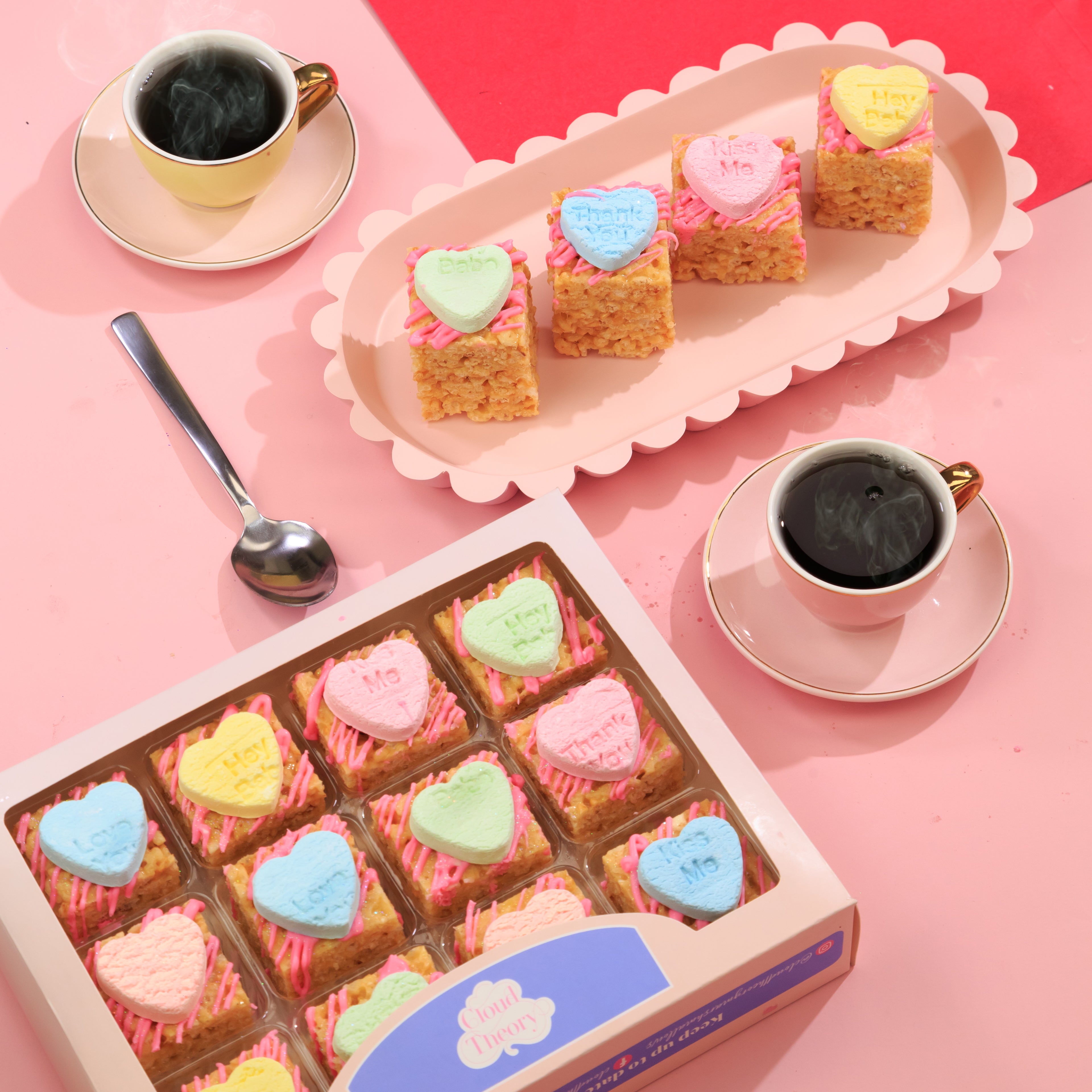 Conversation Heart Rice Bubbles Treat – 12 Pcs Gift Box