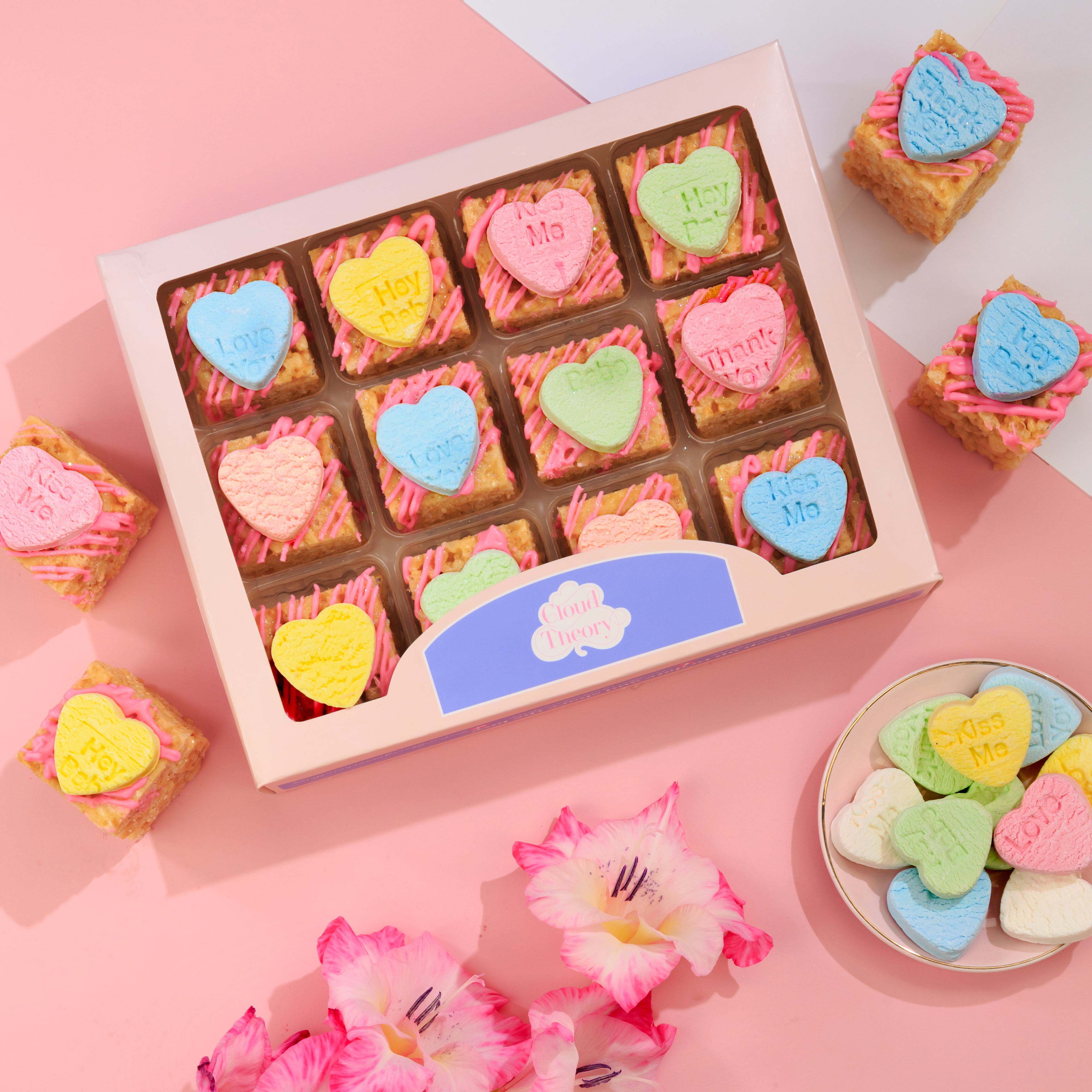 Conversation Heart Rice Bubbles Treat – 12 Pcs Gift Box