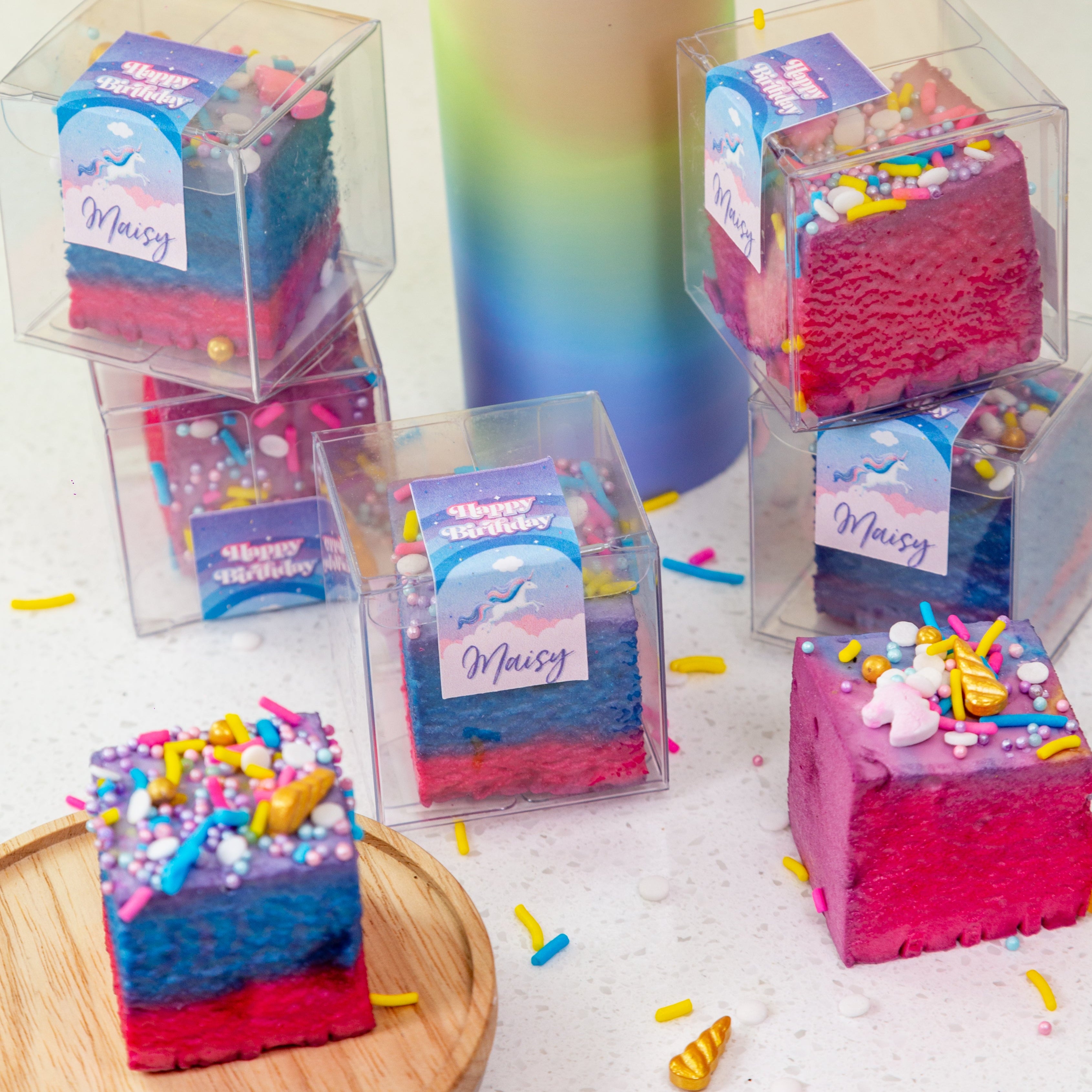 Rainbow Unicorn Party Favour Cubes 🦄✨🌈