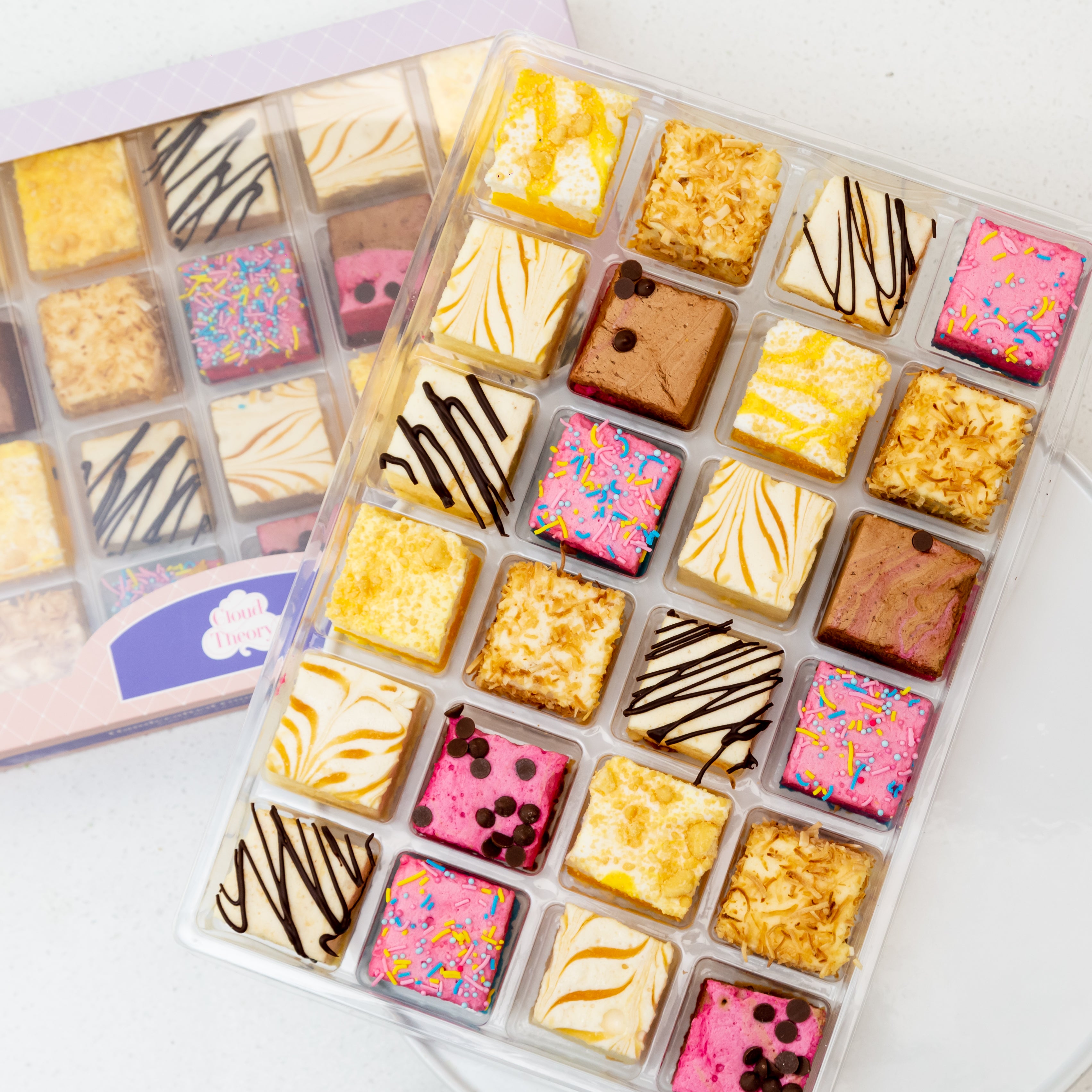 Cloud Theory's 24-piece gourmet marshmallow collection with handcrafted favourites like Raspberry Chocolate and Peanut Butter Chocolate