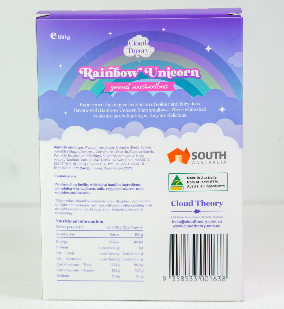 Rainbow Unicorn Marshmallow 6 Pcs Box