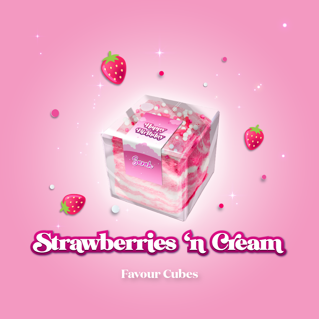 Party Favour Cubes - Strawberries n' Cream  Marshmallow